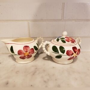 Southern Pottery Blue Ridge Vintage Ceramic Creamer And Sugar Bowl